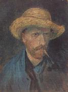 Vincent Van Gogh Self-Portrait with Straw Hat and Pipe (nn04) china oil painting artist